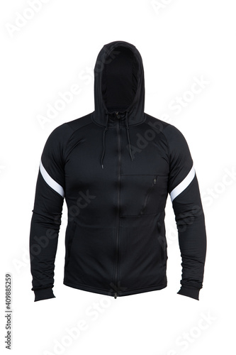 Men's sport track suit, with hood. Hoodie. Sport clothing, isolated on white
