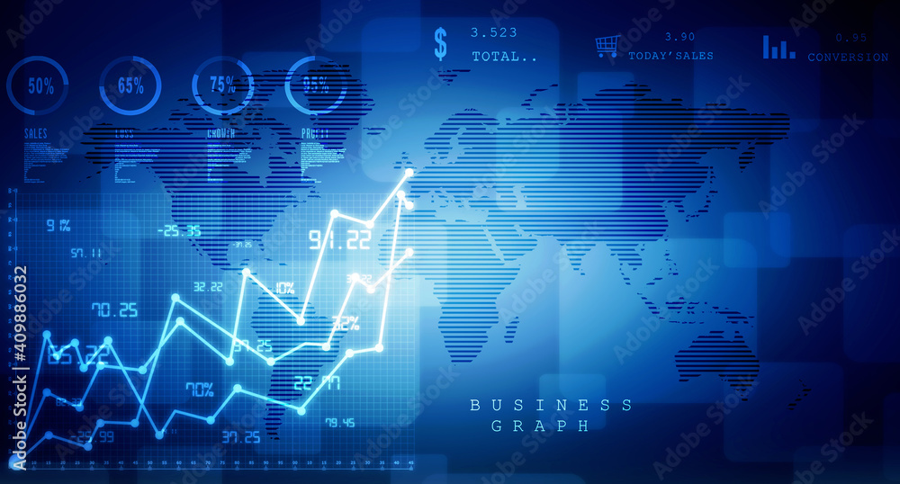 Obraz premium 2d rendering Stock market online business concept. business Graph 
