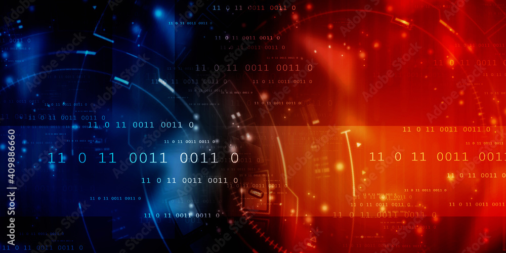 2d illustration abstract digital binary data on computer screen 2d illustration abstract digital binary data on computer screen