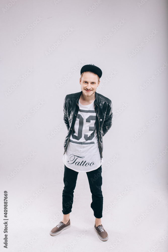 Cute young man in studio on white background Cute young man in studio on white background