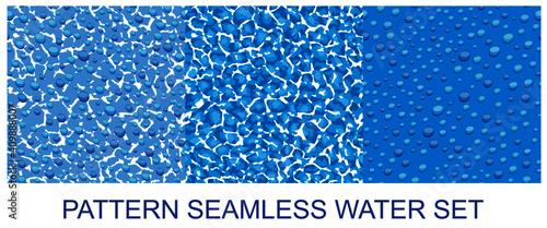 set of vector illustrations of pattern seamless water