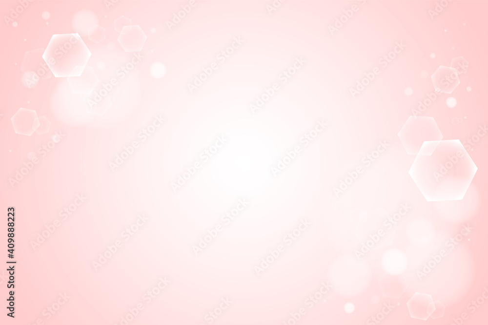 背景 ボケ 六角形 hexagon bokeh on pink background blurred light