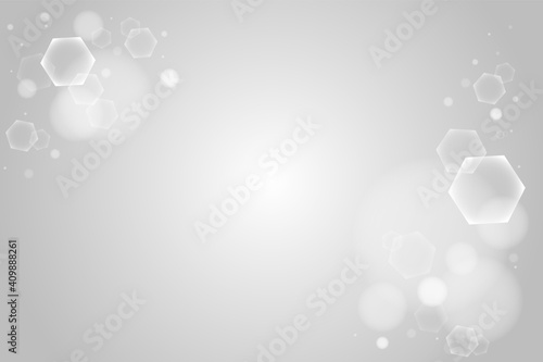 背景 ボケ 六角形 hexagon bokeh on gray background blurred light
