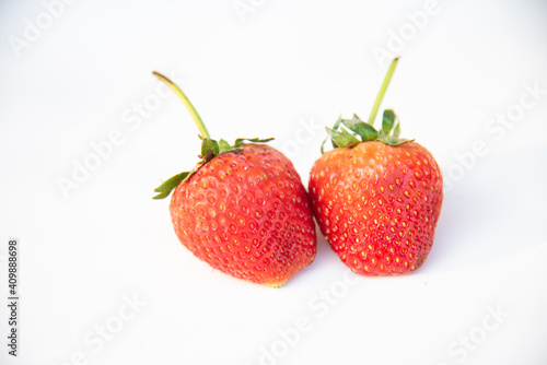 Close up strawberry on white background.