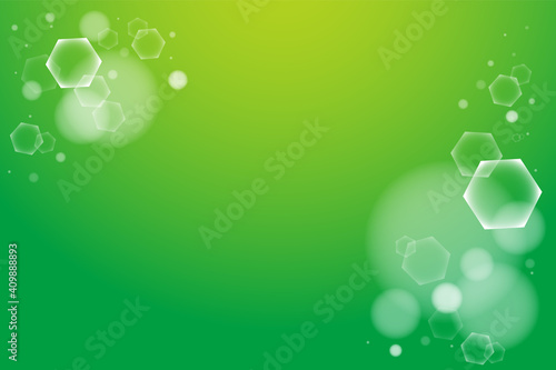 背景 ボケ 六角形 hexagon bokeh on green background blurred light