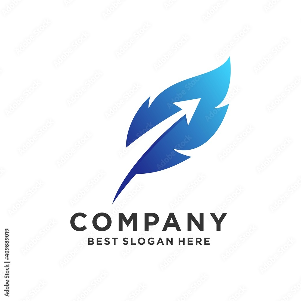 Arrow and feather logo template