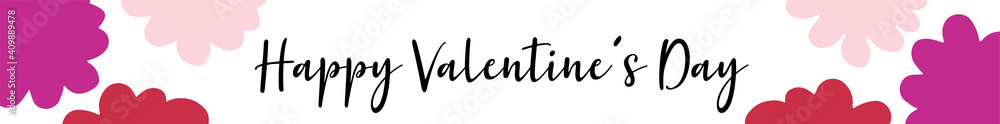 Handwritten Happy Valentine`s Day quote as banner or logo. Script Lettering for greeting card, poster, flyer, header. Modern calligraphy inscription as design element Handwritten Happy Valentine`s Day quote as banner or logo. Script Lettering for greeting card, poster, flyer, header. Modern calligraphy inscription as design element