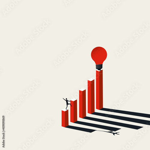 Business creativity vector concept. Man looking for inspiration. Symbol of new ideas, vision.