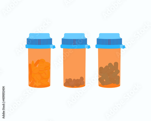 Packaging pills in boxes. Vector illustration of the packer's work. Medicine, pharmacy, drugs.