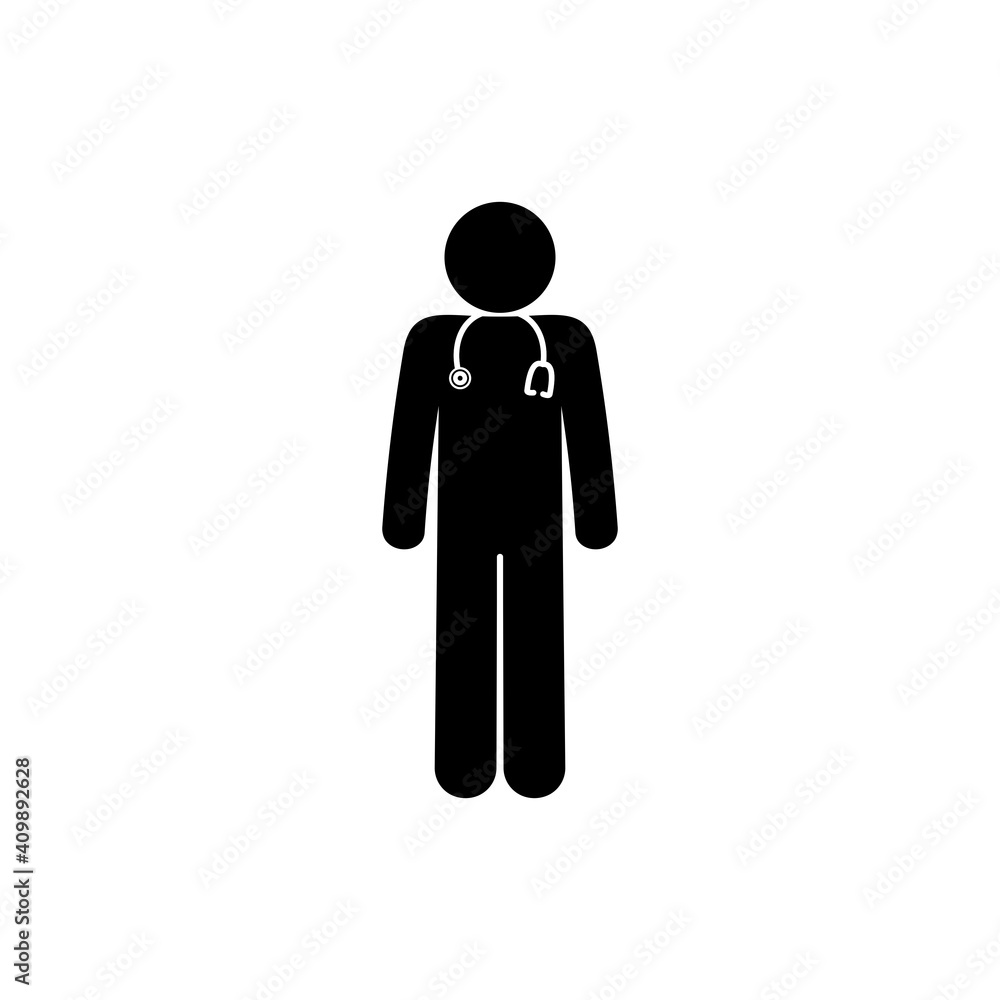 stick figure man icon, people pictogram isolated, doctor illustration stick figure man icon, people pictogram isolated, doctor illustration