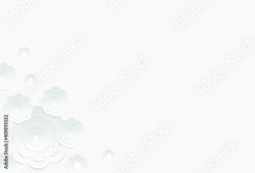 Paper art cut flower vector on white background for graphic design, logo, web site, social media, mobile app, illustration