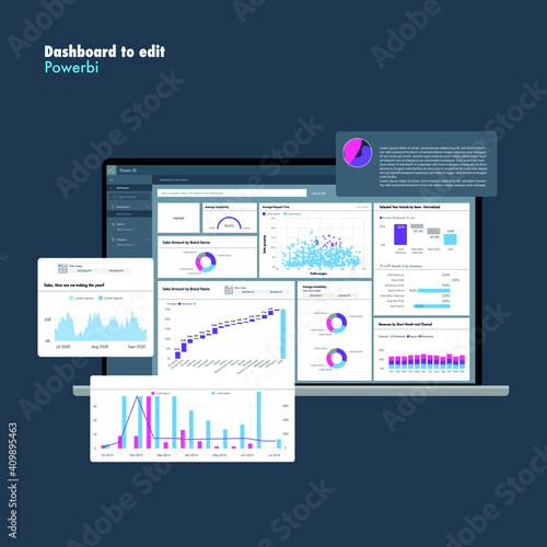 Dashboard complete to edit. Graphs and charts. Bars. User. Interactive report. EPS10