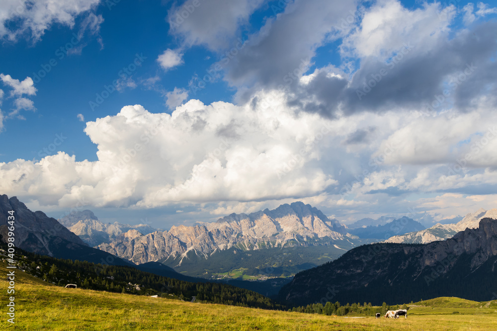 Fototapeta premium Landscape near Passo Giau in Dolomites, Italy