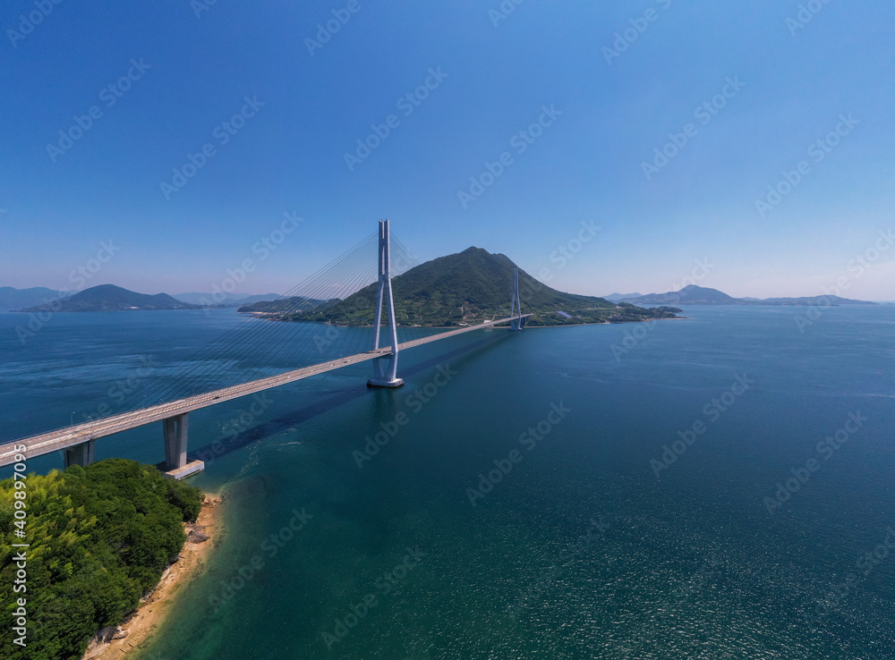 Obraz premium 多々羅大橋（しまなみ海道） 空撮