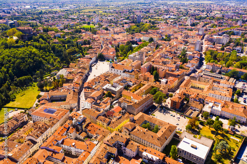 Aerial view on the city Gorizia. Italy