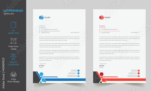 Elegant Corporate Creative Business professional letterhead Stationery templates design 
