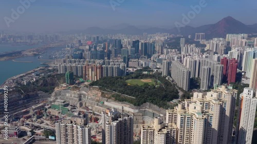 Wallpaper Mural Top view of Hong Kong city Torontodigital.ca