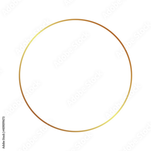Gold frame border golden vector thin boarder round circle element