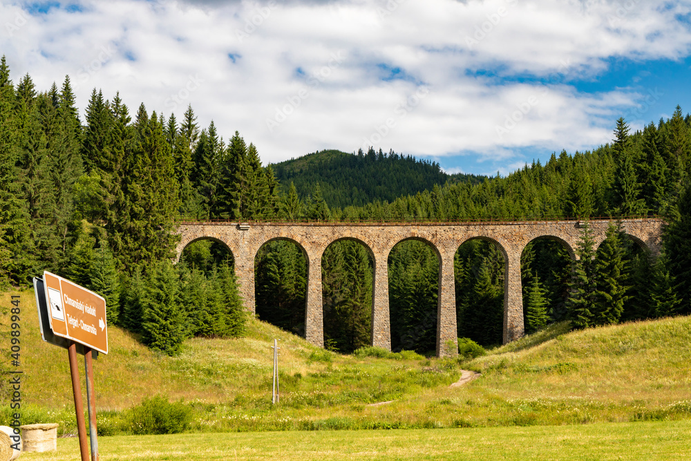 Chmarossky viaduct, old railroad, Telgart, Slovakia