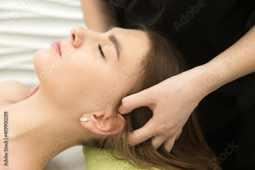 Scalp and hair roots massage for depression and fatigue.