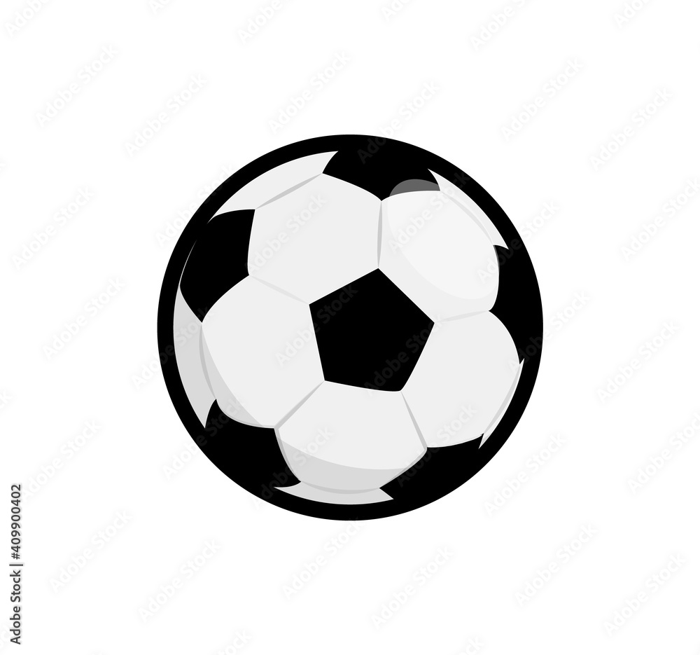 Soccer ball vector flat icon element. Football soccer ball icon