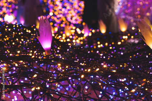 christmas lights in Shiodome, Japan