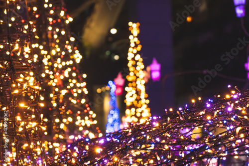 Illumination and christmas tree  in Shiodome, Japan