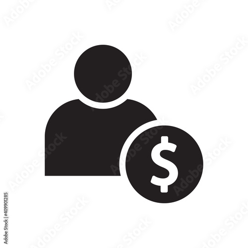 businessman dollar icon sign symbol