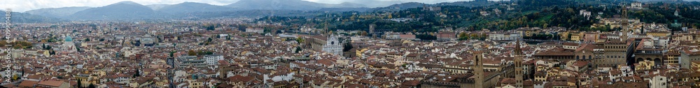 Panoramic view of Florence, Italy. Panorama of the city from above.