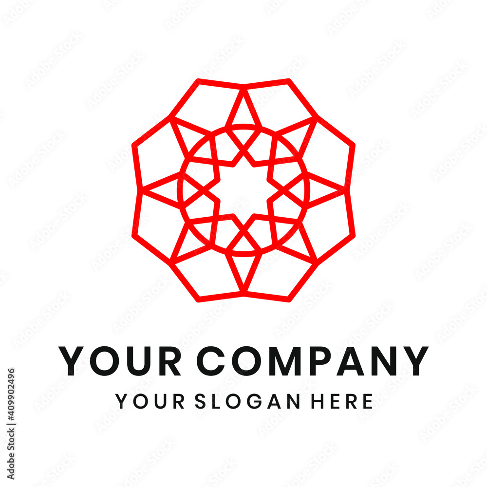 Linear abstract diamond, mandala, pattern logo Linear abstract diamond, mandala, pattern logo