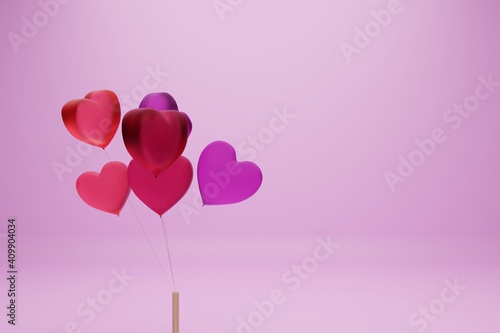 pink heart balloons