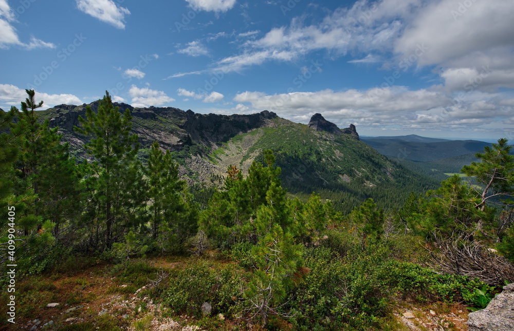 Russia. South of the Krasnoyarsk territory, Eastern Sayans. All the passes of the natural mountain Park 