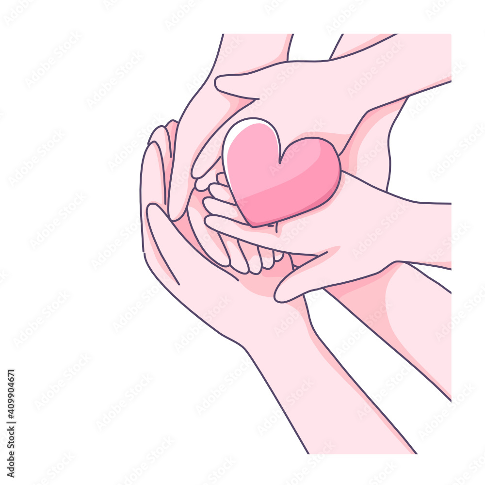 Warming heart in hands vector illustration Warming heart in hands vector illustration