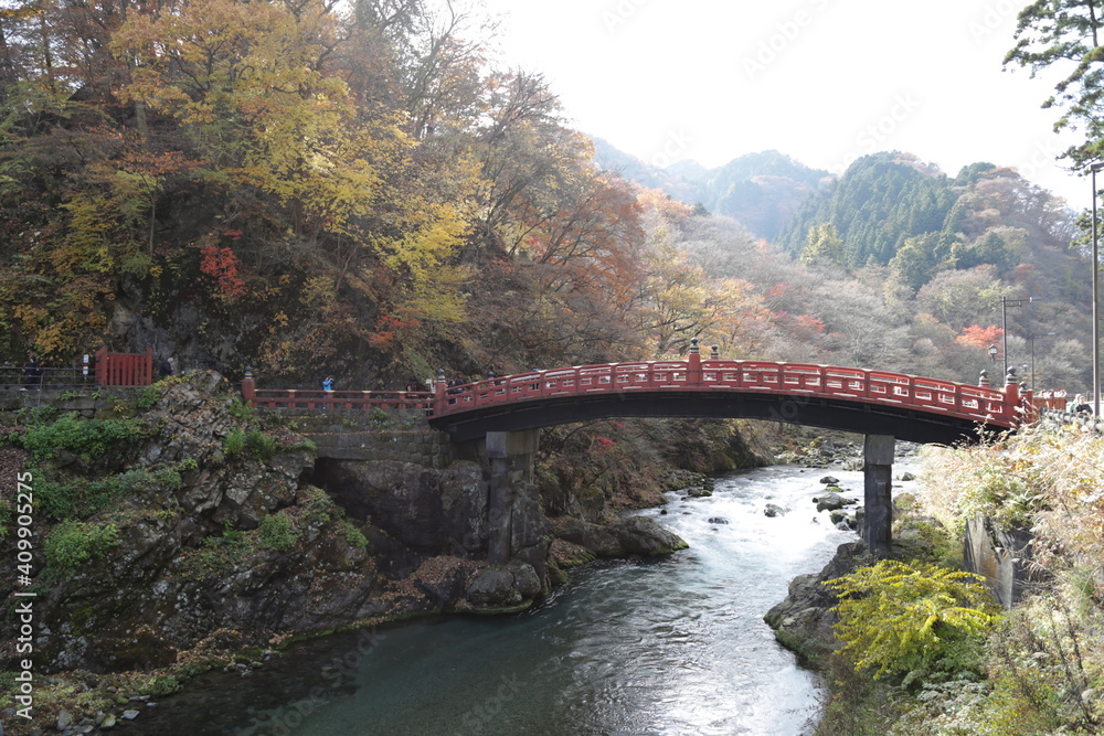 Shinkyo Bridge at Nikko Japan during autumn Shinkyo Bridge at Nikko Japan during autumn
