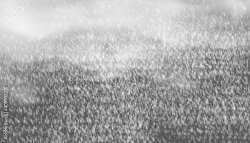 Rain transparent template background. Falling water drops texture. Nature rainfall on checkered background. EPS 10 vector file included