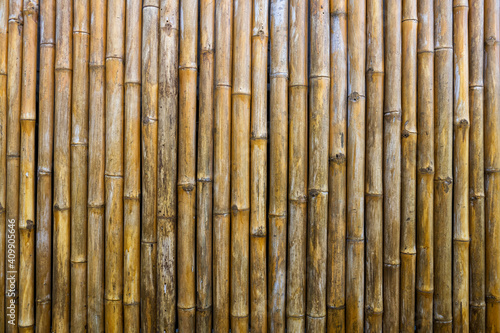 Old bamboo wooden fence textured background