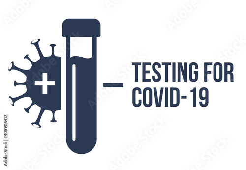 Covid pcr test vector icon. Corona virus covid19 tube test medical laboratory