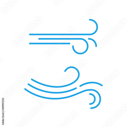 Wind line icon breeze air logo. Wind fart blow vector icon symbol motion design