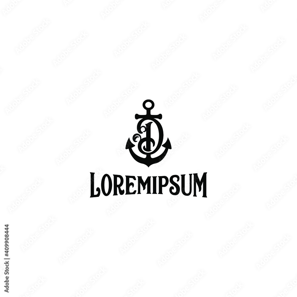 logo for company initial D with anchor logo for company initial D with anchor