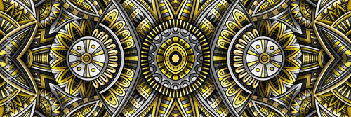 Abstract ethnic vintage yellow and grey background.