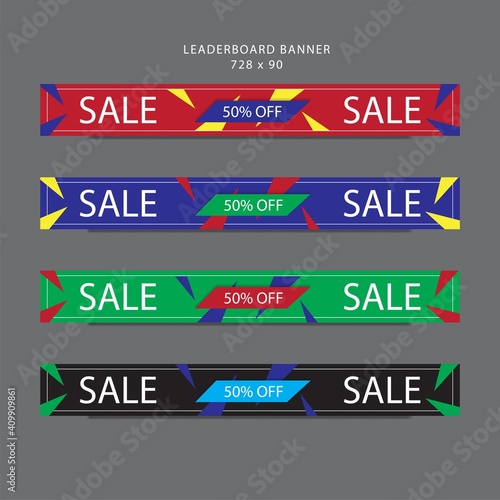 abstract modern website banner. leaderboard banner template design