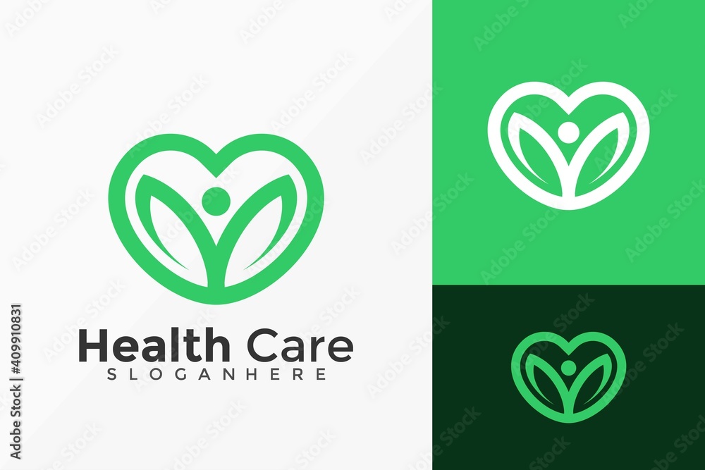 Healthcare and Love Logo Design, Brand Identity Logos Designs Vector Illustration Template Healthcare and Love Logo Design, Brand Identity Logos Designs Vector Illustration Template