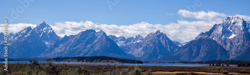 panorama of the Teton mountains