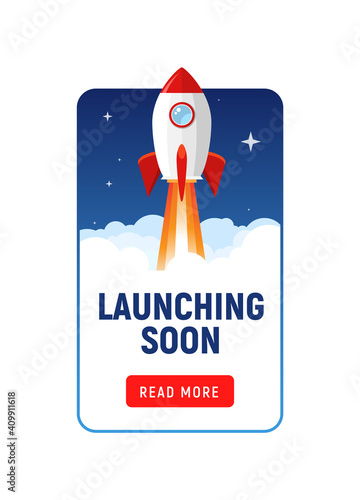 Launching soon marketing store template. Coming soon announcement flyer banner.