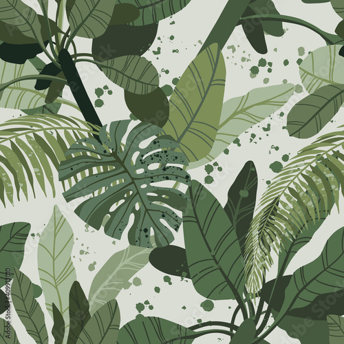 Seamless tropical pattern w...
