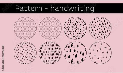 北欧風の手描き　シームレスパターンセット  handdrawn seamless pattern