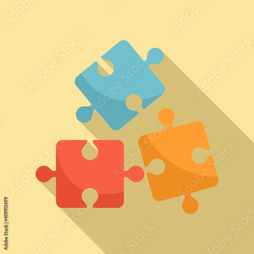 Life skills puzzle icon. Flat illustration of life skills puzzle vector icon for web design