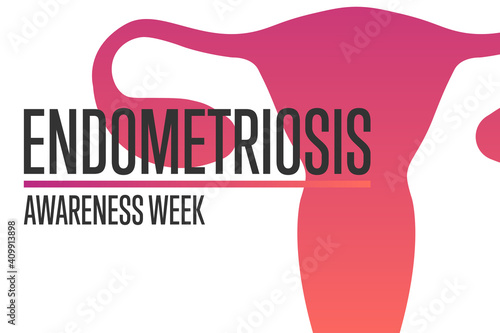 Endometriosis Awareness Week. Holiday concept. Template for background, banner, card, poster with text inscription. Vector EPS10 illustration.