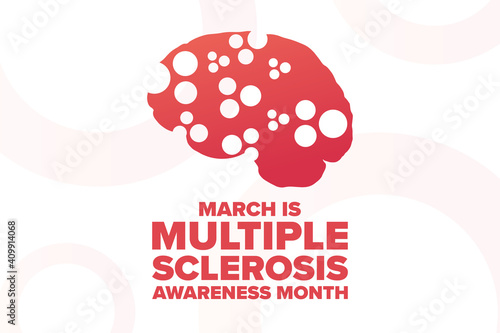 March is Multiple Sclerosis Awareness Month. Holiday concept. Template for background, banner, card, poster with text inscription. Vector EPS10 illustration.