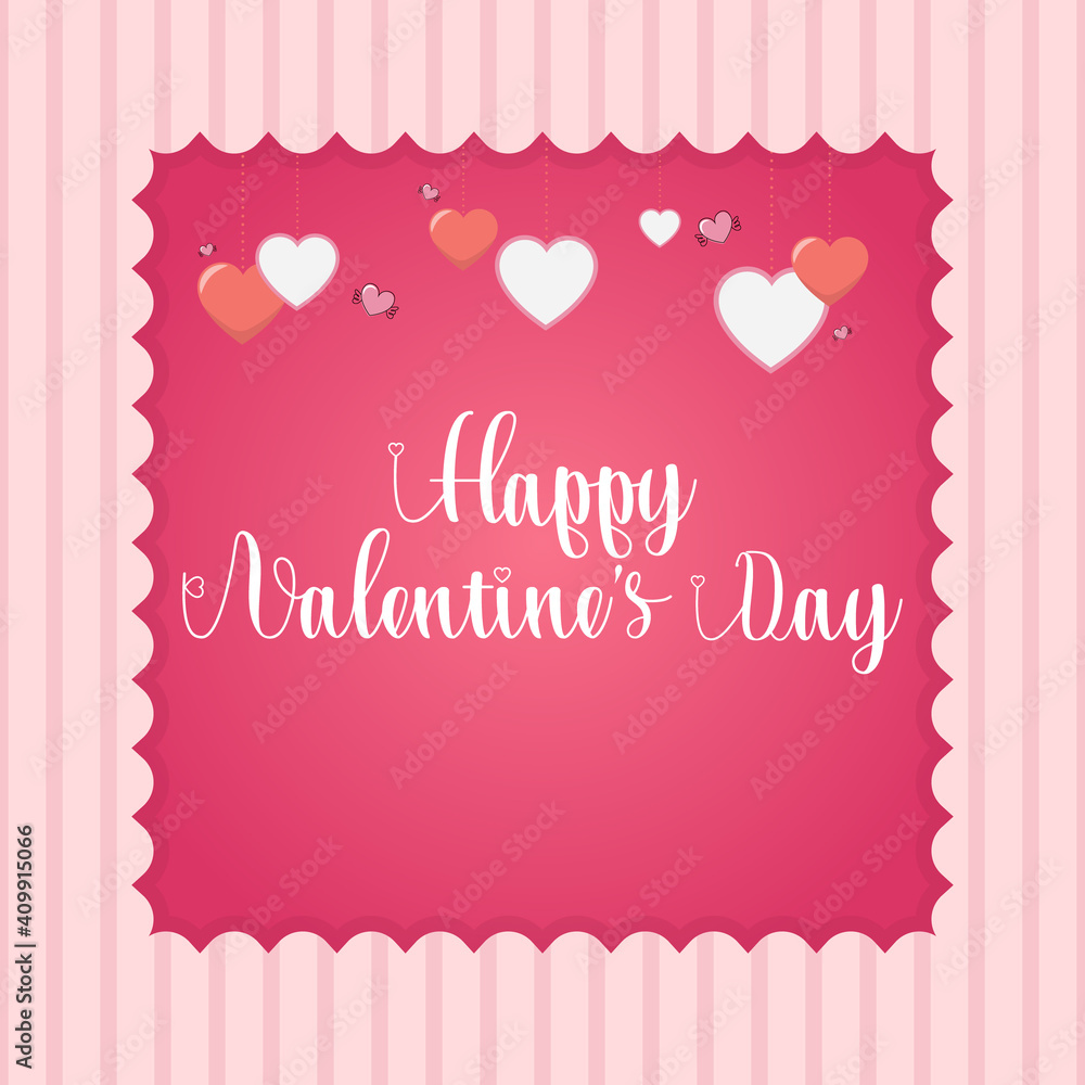 Happy Valentine's day background with heart composition for a trendy banner, poster or greeting card.Vector illustration.
